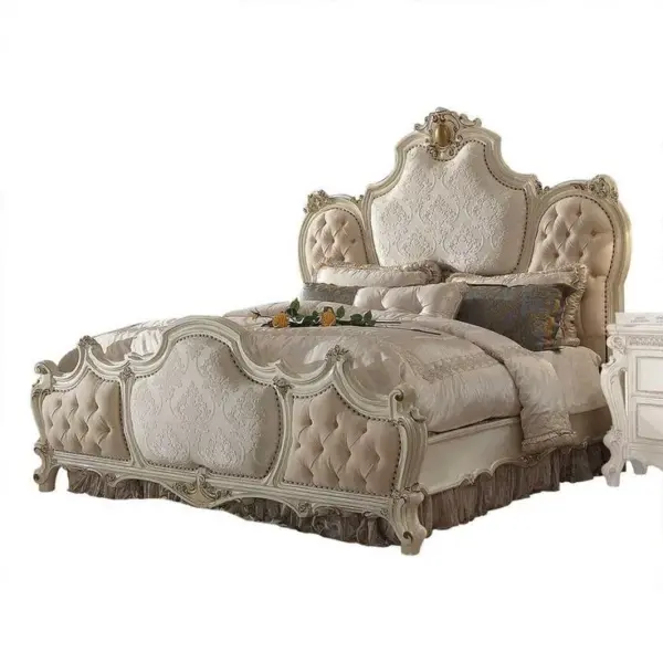 Daabadi Furniture Wholesale Classic Provincial French Bed Super King-Size White Painted Mahogany