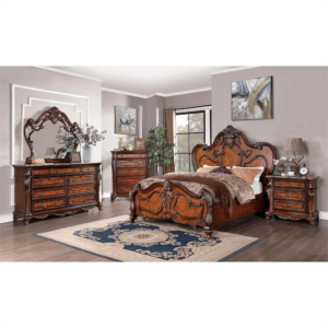 Classic Antique Bed - Brown Mahogany Veneer - 3