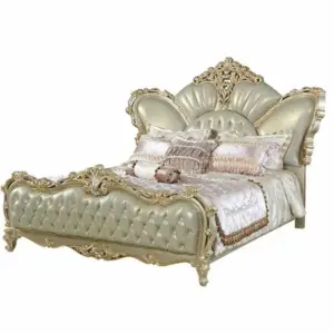 Daabadi Furniture Wholesale Classic French Provincial Bed Super King-Size White Painted Mahogany