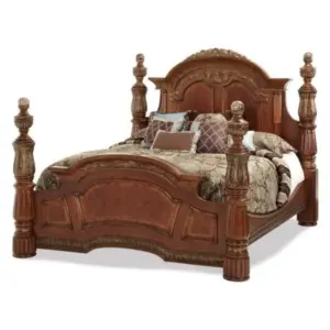 Daabadi Furniture Wholesale Classic French Vintage Bed Super King-Size Walnut Painted Mahogany