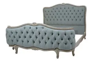 Daabadi Furniture Wholesale Classic French Reproduction Bed Super King-Size White Painted Mahogany