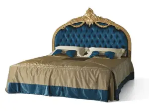Daabadi Furniture Wholesale Classic French Provincial Bed Super King-Size Gold Painted Mahogany