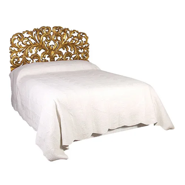 Daabadi Furniture Wholesale Classic French Reproduction Bed Super King-Size Gold Painted Mahogany