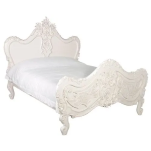Daabadi Furniture Wholesale Classic French Victorian Bed Super King-Size White Painted Mahogany