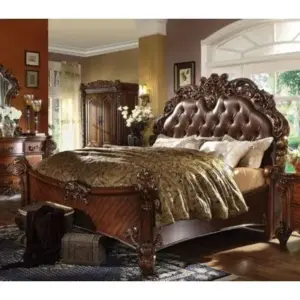 Daabadi Furniture Wholesale Classic Antique Bed King-Size Brown Mahogany Veneer
