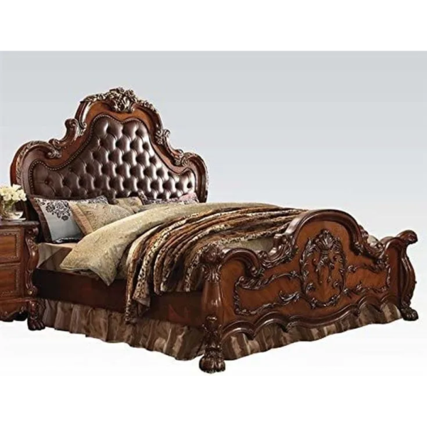 Daabadi Furniture Wholesale Classic French Antique Reproduction Bed Super King-Size Walnut Painted Mahogany
