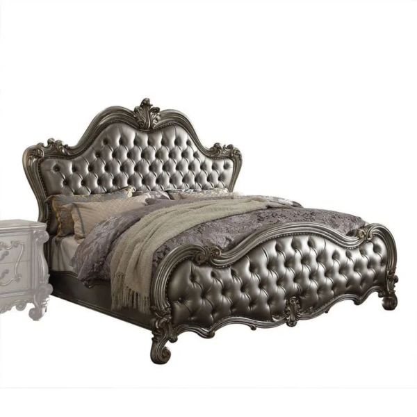 Daabadi Furniture Wholesale Classic French Victoria Bed Super King-Size Silver Painted Mahogany