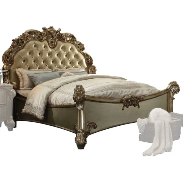 Daabadi Furniture Wholesale Classic French Victorian Bed Super King-Size Silver Painted Mahogany
