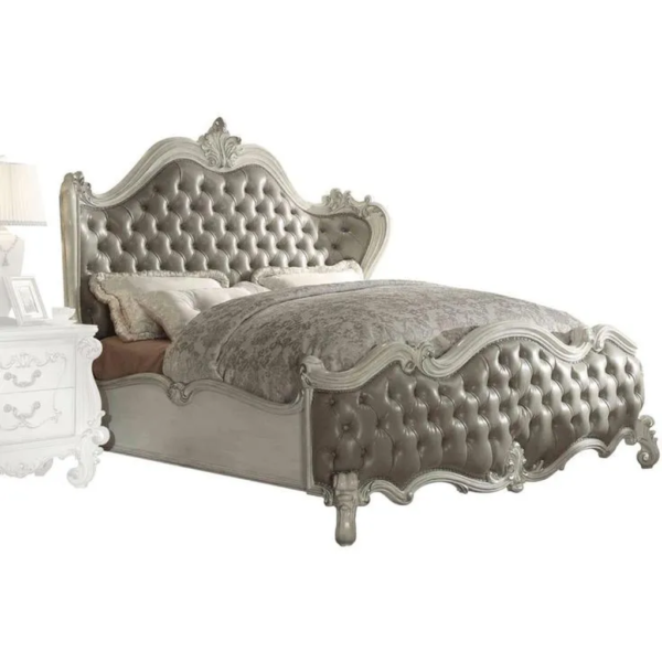Daabadi Furniture Wholesale Classic French Antique Reproduction Bed Super King-Size White Painted Mahogany