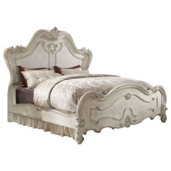 Daabadi Furniture Wholesale Classic French Antique Bed Super King-Size White Painted Mahogany