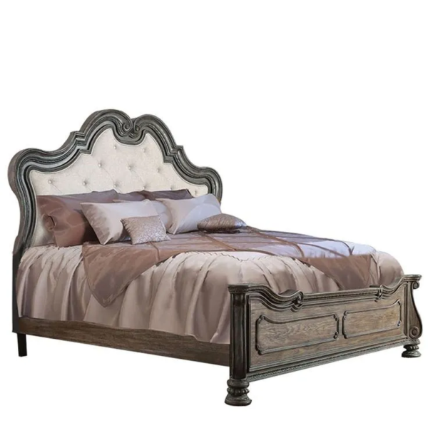 Daabadi Furniture Wholesale Classic French Provincial Bed Super King-Size Brown Painted Mahogany