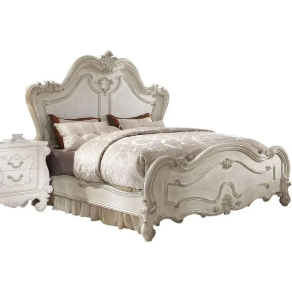 Daabadi Furniture Wholesale Classic French Reproduction Bed Super King-Size White Painted Mahogany