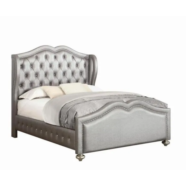 Daabadi Furniture Wholesale Classic French Victoria Bed Super King-Size Silver Painted Mahogany
