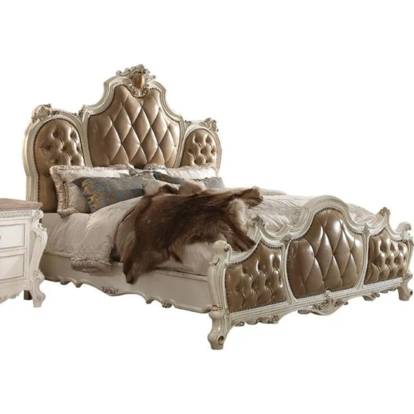 Daabadi Furniture Wholesale Classic French Victorian Bed Super King-Size White Painted Mahogany