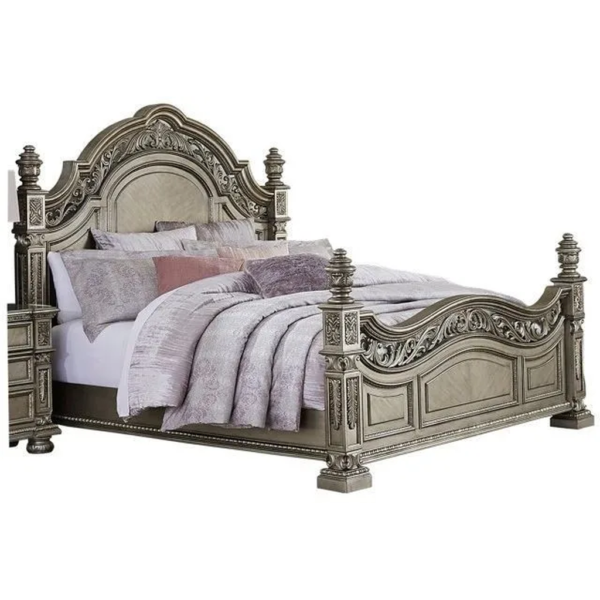 Daabadi Furniture Wholesale Classic French Vintage Bed Super King-Size White Painted Mahogany