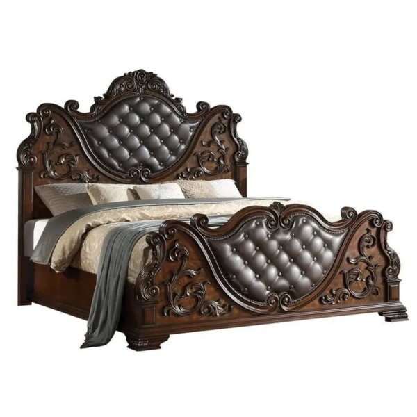Daabadi Furniture Wholesale Classic French Antique Reproduction Bed Super King-Size Brown Painted Mahogany