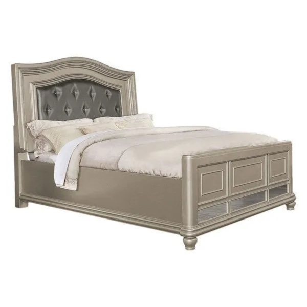 Daabadi Furniture Wholesale Classic French Colonial Bed Super King-Size Silver Painted Mahogany