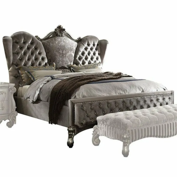 Daabadi Furniture Wholesale Classic French Victoria Bed Super King-Size Gray Painted Mahogany