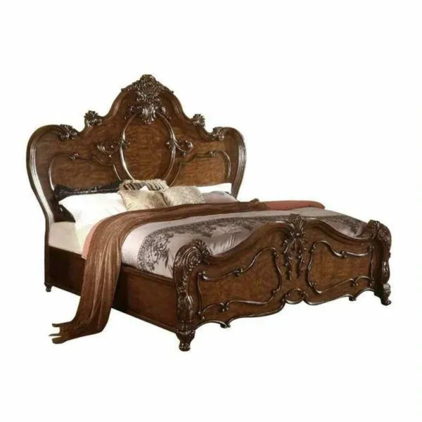 Daabadi Furniture Wholesale Classic French Colonial Bed Super King-Size Walnut Painted Mahogany