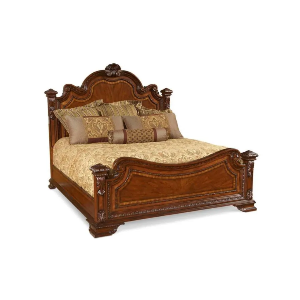 Daabadi Furniture Wholesale Classic French Antique Reproduction Bed Super King-Size Walnut Painted Mahogany