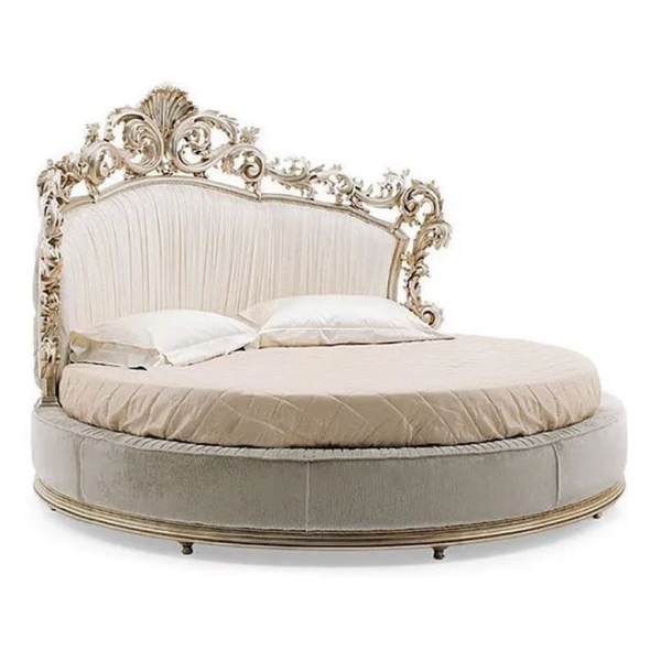 Daabadi Furniture Wholesale Classic French Victorian Bed Super King-Size Gold Painted Mahogany