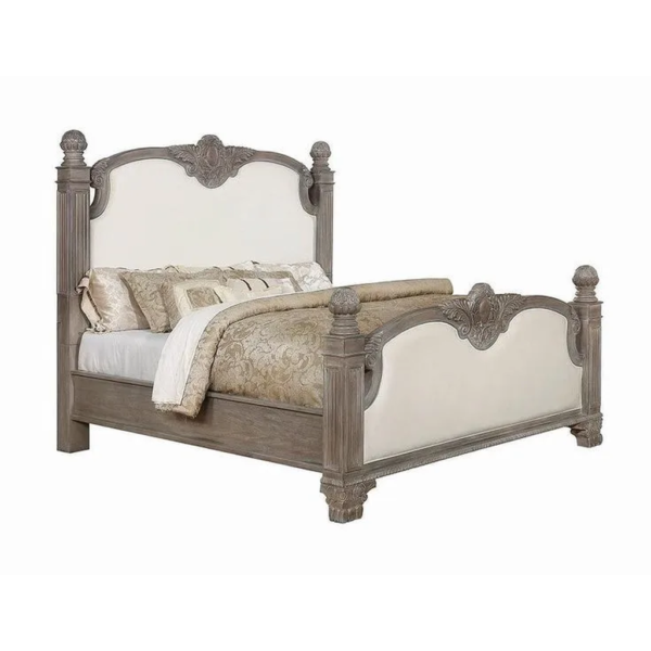 Daabadi Furniture Wholesale Classic French Vintage Bed Super King-Size White Painted Mahogany
