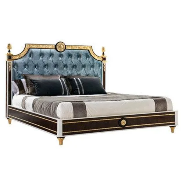 Daabadi Furniture Wholesale Classic French Antique Bed Super King-Size Brown Painted Mahogany