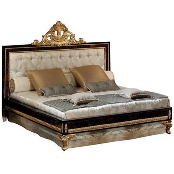 Daabadi Furniture Wholesale Classic French Antique Reproduction Bed Super King-Size Brown Painted Mahogany