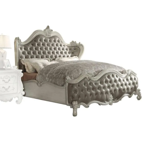 Daabadi Furniture Wholesale Classic French Provincial Bed Super King-Size White Painted Mahogany