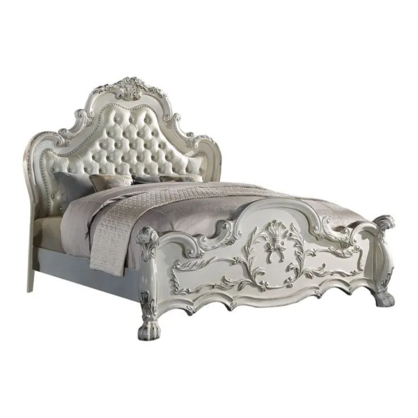 Daabadi Furniture Wholesale Classic French Provincial Bed Super King-Size White Painted Mahogany