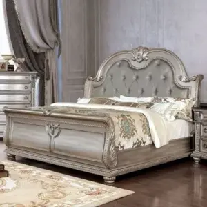 Daabadi Furniture Wholesale Classic American Bed Queen-Size Champagne Mahogany