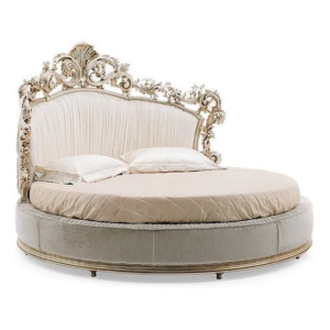 Daabadi Furniture Wholesale Classic French Provincial Bed Super King-Size Gold Painted Mahogany