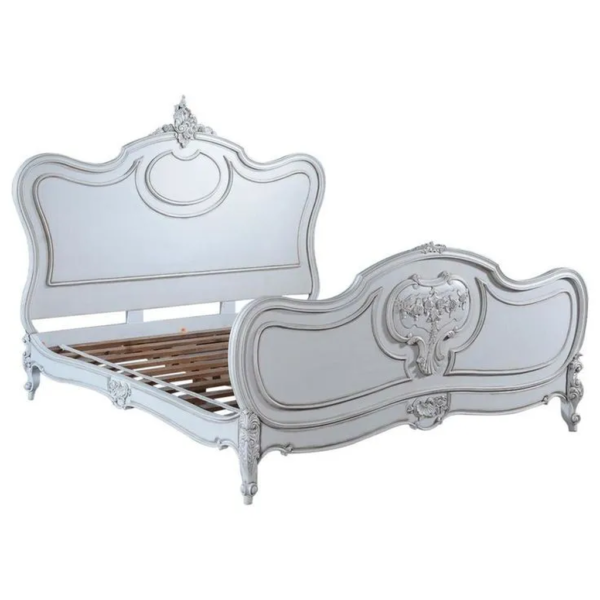 Daabadi Furniture Wholesale Classic French Reproduction Bed Super King-Size White Painted Mahogany