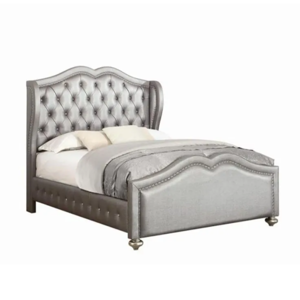 Daabadi Furniture Wholesale Classic French Antique Reproduction Bed Super King-Size Champagne Painted Mahogany