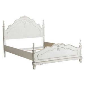 Daabadi Furniture Wholesale Classic French Provincial Bed Super King-Size White Painted Mahogany
