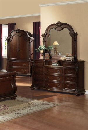 Classic Antique Bed - Brown Mahogany - 5