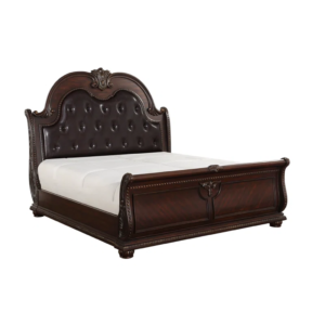 Classic Antique Bed - Brown Mahogany - 5
