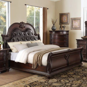 Classic Antique Bed - Brown Mahogany - 5