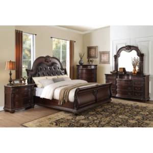 Classic Antique Bed - Brown Mahogany - 5