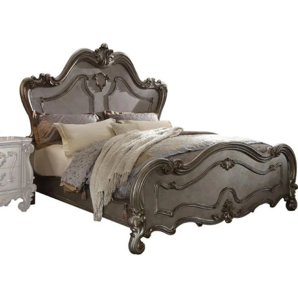 Daabadi Furniture Wholesale Classic French Vintage Bed Super King-Size Champagne Painted Mahogany