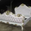 Daabadi Furniture Wholesale Classic French Louise Bed Queen-Size White Duco Mahogany