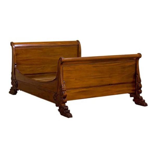 Daabadi Furniture Wholesale Classic French Reproduction Bed Super King-Size Walnut Painted Mahogany