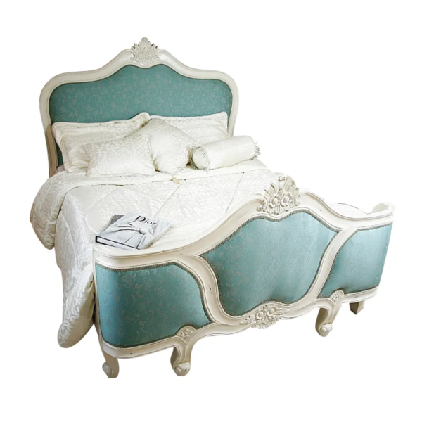 Daabadi Furniture Wholesale Classic French Provincial Bed Super King-Size White Painted Mahogany