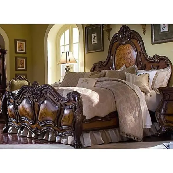 Daabadi Furniture Wholesale Classic French Bed Queen-Size Brown Mahogany