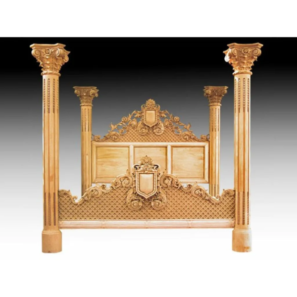 Daabadi Furniture Wholesale Classic French Antique Bed Super King-Size Gold Painted Mahogany