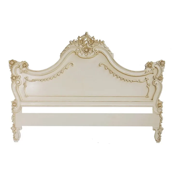 Daabadi Furniture Wholesale Classic French Reproduction Bed Super King-Size White Painted Mahogany