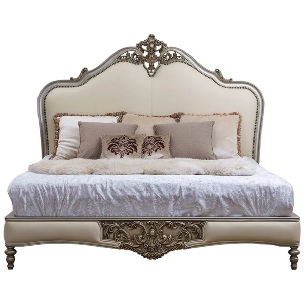 Daabadi Furniture Wholesale Classic French Victorian Bed Super King-Size White Painted Mahogany