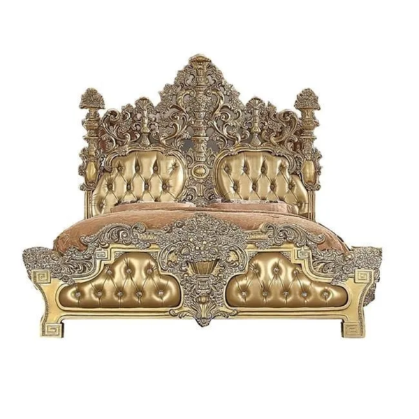 Daabadi Furniture Wholesale Classic French Victoria Bed Super King-Size Gold Painted Mahogany