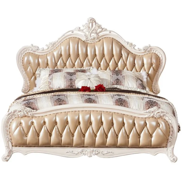 Daabadi Furniture Wholesale Classic French Colonial Bed Super King-Size White Painted Mahogany