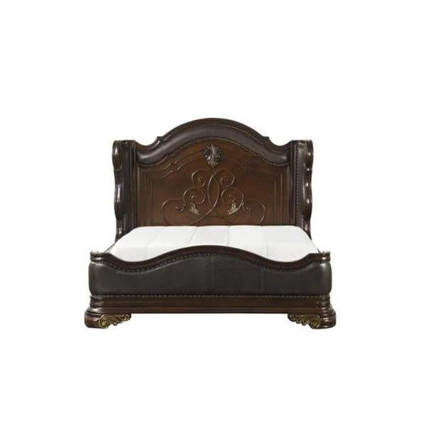 Daabadi Furniture Wholesale Classic French Provincial Bed Super King-Size Brown Painted Mahogany